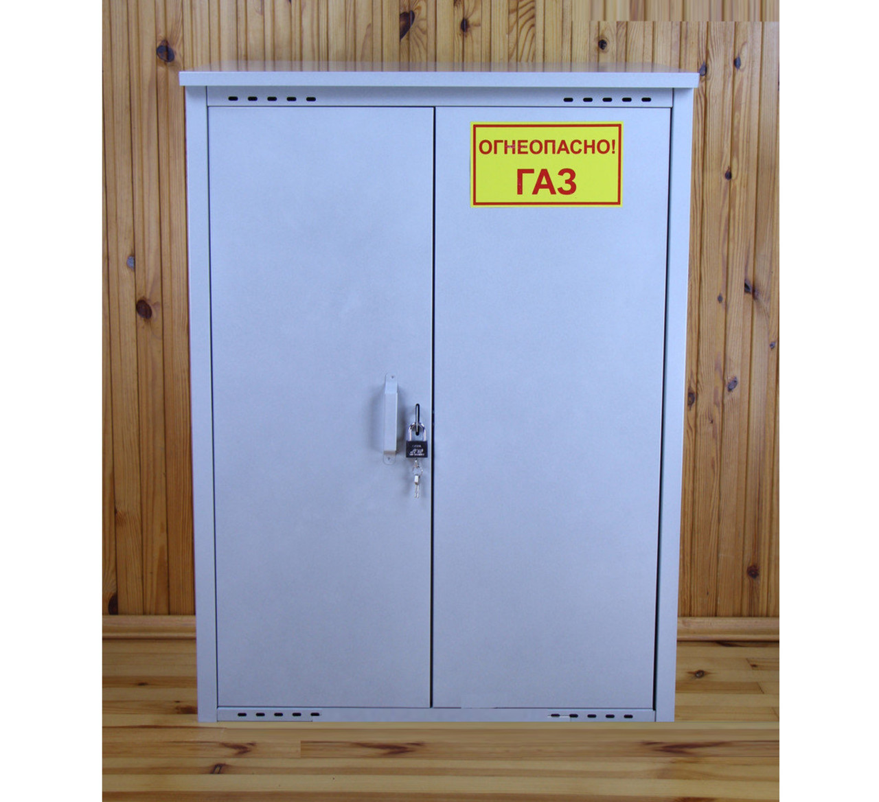 Шкаф оцинкованный на два газовых баллона по 50л (серый) - фото 2 - id-p123236091