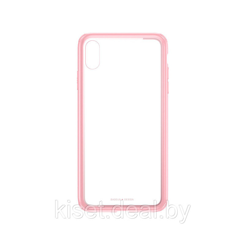 Чехол Baseus See-through glass WIAPIPH65-YS04 для iPhone XS Max розовый - фото 1 - id-p146630772