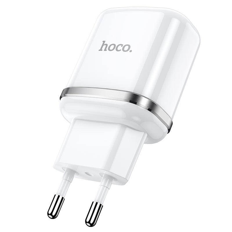 Зарядное устройство сетевое - блок питания HOCO N4, 2.4A, 2 USB, белый 555875 - фото 3 - id-p146635951