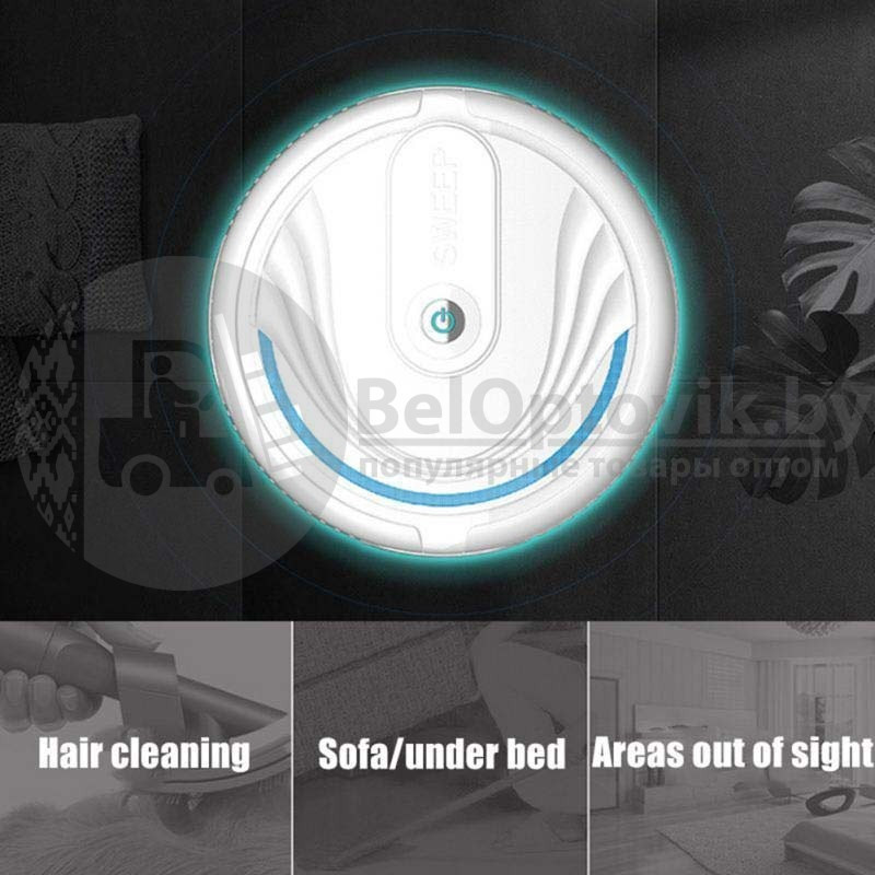 Ультратонкий USB робот пылесос-полотер SWEEP Cleaner (сухая уборка, высота 5 см) Черный - фото 8 - id-p146637331