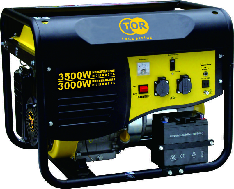 Генератор бензиновый TOR TR3500E 3,0кВт 220В 15л с кнопкой запуска - фото 1 - id-p146644003