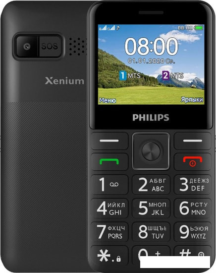 Мобильный телефон Philips Xenium E207 (черный) - фото 1 - id-p145036602