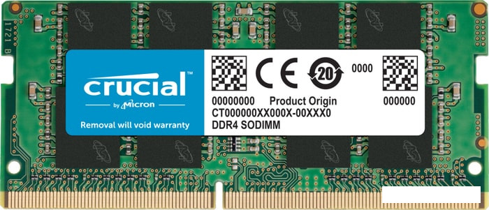Оперативная память Crucial 8GB DDR4 SODIMM PC4-25600 CT8G4SFRA32A - фото 1 - id-p145966025