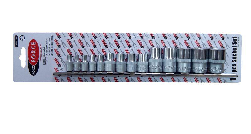 Набор головок E-профиль15пр. 1/4"&3/8"&1/2" Rock FORCE RF-4158