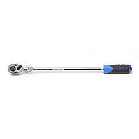 Трещотка реверсивная удлиненная шарнирная с резиновой ручкой 1/4L-300мм (72зуб.) F-802218L