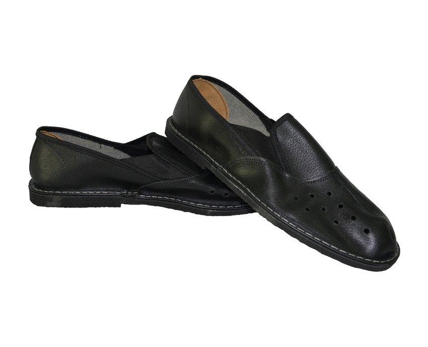 Туфли (чувяки) кожаные, черные с перфорацией - фото 2 - id-p146676393