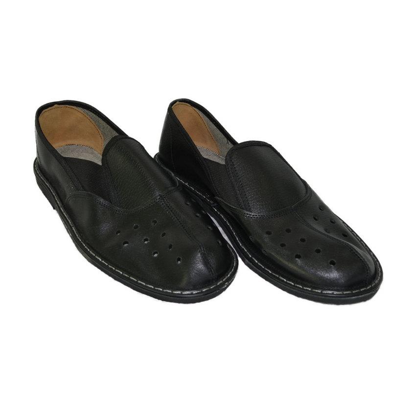 Туфли (чувяки) кожаные, черные с перфорацией - фото 3 - id-p146676393