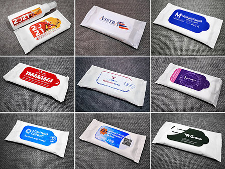 Антибактериальные салфетки с Вашим логотипом (10 шт/упак), фото 2