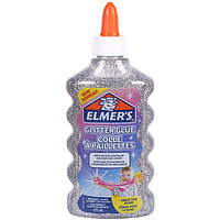 Клей канцелярский с блестками Elmers "Glitter Glue" 177 мл, для слаймов серебряный