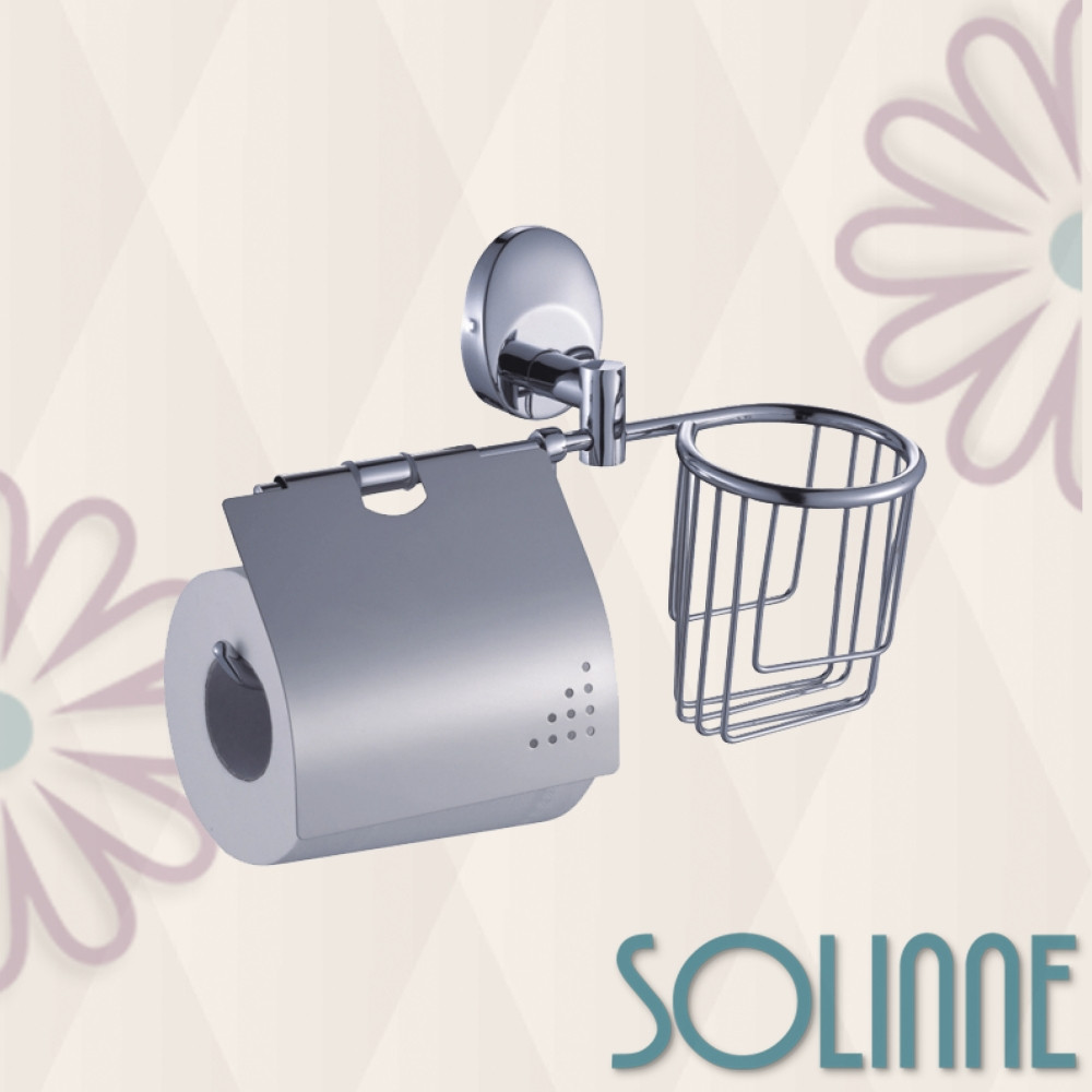 Бумагодержатель и держатель для освежителя воздуха Solinne Modern 16053, хром