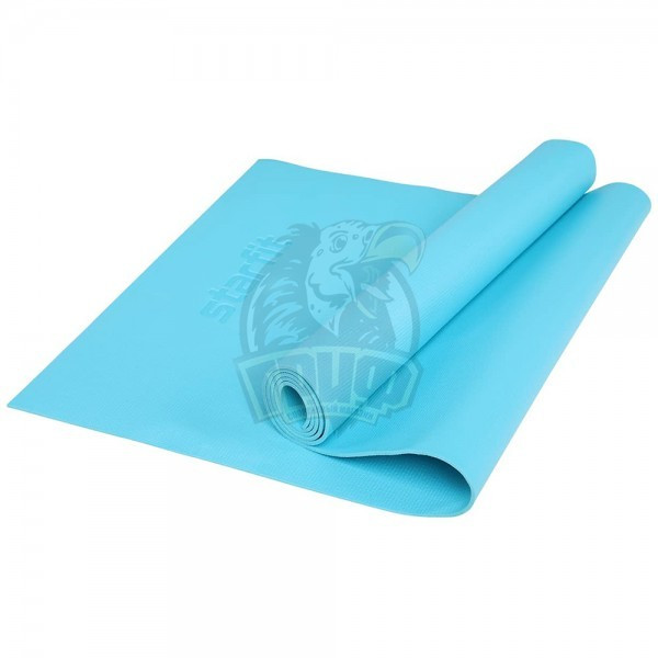 Коврик гимнастический для йоги Starfit PVC 4 мм (голубой)  (арт. FM-103-04-BL)