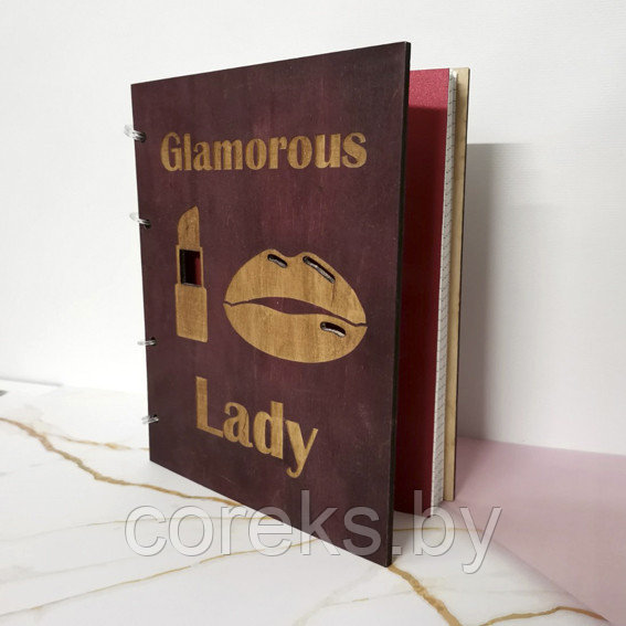 Блокнот в деревянной обложке "Для леди" - фото 1 - id-p146740576