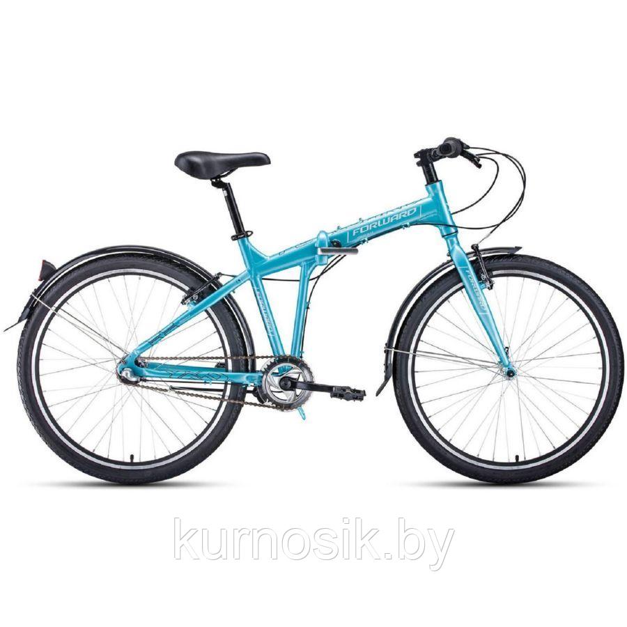 Велосипед складной  FORWARD TRACER 3.0 26’' (19") бирюзово-белый