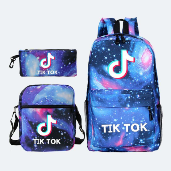 Набор из пенала, наплечной сумки и рюкзака с принтом TikTok!!! - фото 3 - id-p146775121