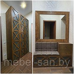Комплект мебели в прихожую: шкаф-купе и мини прихожая с зеркалом