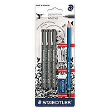 Ручки STAEDTLER pigment liner 308SBK-3P