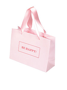Belki /  Подарочный пакет из дизайнерской бумаги  «BE HAPPY!» розовый