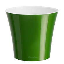 Горшок пластмассовый двойной зеленое золото + белый, 5,0 литров, диаметр 22 см, высота 20 см (Остаток 2 шт !!)