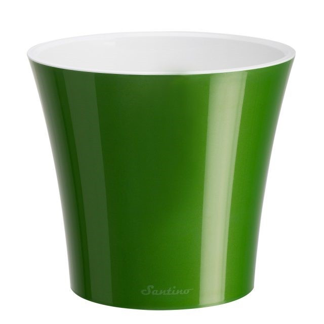 Горшок пластмассовый двойной зеленое золото + белый, 5,0 литров, диаметр 22 см, высота 20 см (Остаток 2 шт !!) - фото 1 - id-p146811621