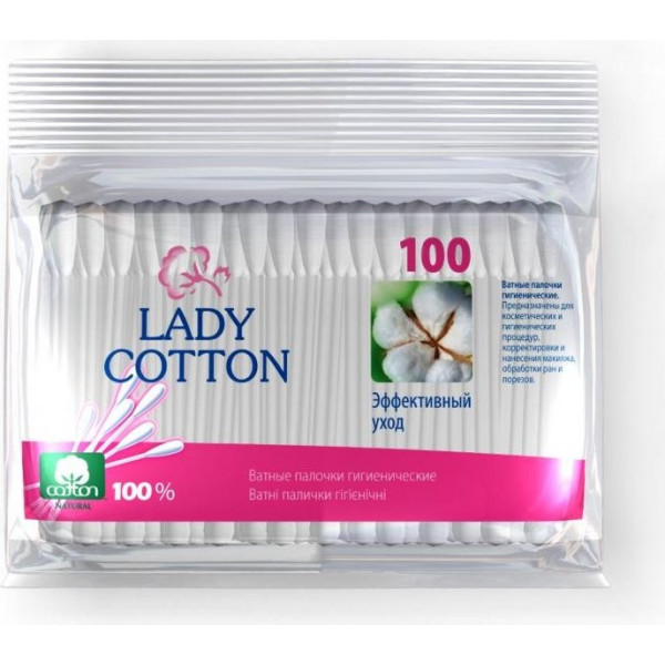 Палочки ватные Lady Cotton в пакете 100 шт - фото 1 - id-p146820344