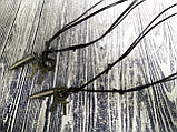 Подвеска с кулонами Крест, Медальон, Кольцо, Пуля 3.5 см (универсальная регулировка длины) Бронза, черный, фото 5