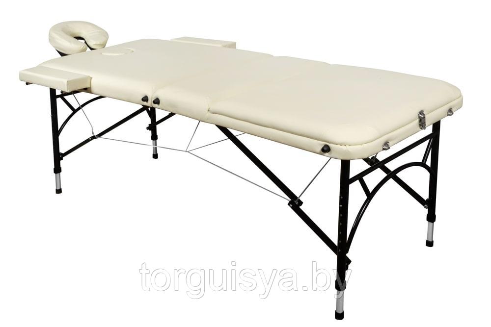 Массажный стол складной 3-секционный алюминиевый RS BodyFit 70 см (кремовый) - фото 1 - id-p146885768