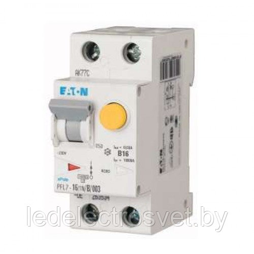Дифф. авт. выключатель PFL7-16/1N/C/003-A, 1P+N, 16A, хар-ка C, 10kA, 30mA, тип А, 2M
