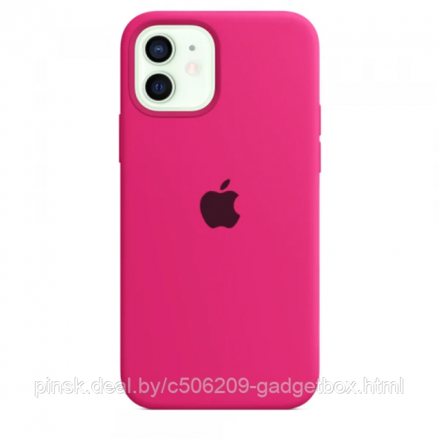 Чехол Silicone Case для Apple iPhone 12 Mini, #47 Barbie pink (Розовый неон) - фото 1 - id-p130058512
