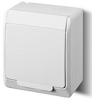 HERMES - Розетка 2P+E, 16A/250V, с крышкой, IP44, белый