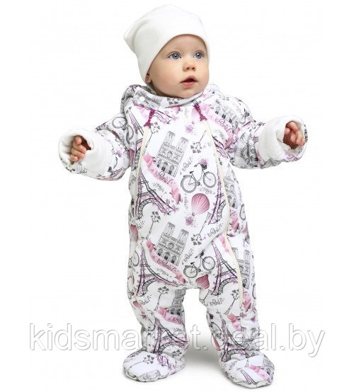 Комбинезон детский утепленный Путешественник розовый (размеры 62,68,74) - фото 5 - id-p146906693