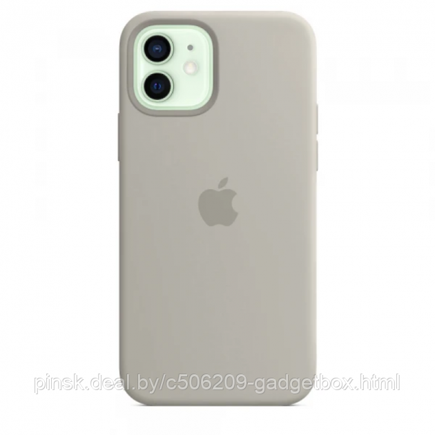 Чехол Silicone Case для Apple iPhone 12 / iPhone 12 Pro, #11 Stone (Светло-серый) - фото 1 - id-p130058546