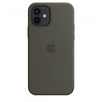 Чехол Silicone Case для Apple iPhone 12 / iPhone 12 Pro, #34 Dark olive (Темно-оливковый)