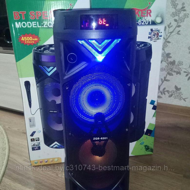 Колонка + микрофон КАРАОКЕ ZQS-6201 / 6203 / 6208 | Портативная | BT SPEAKER - фото 6 - id-p130113141