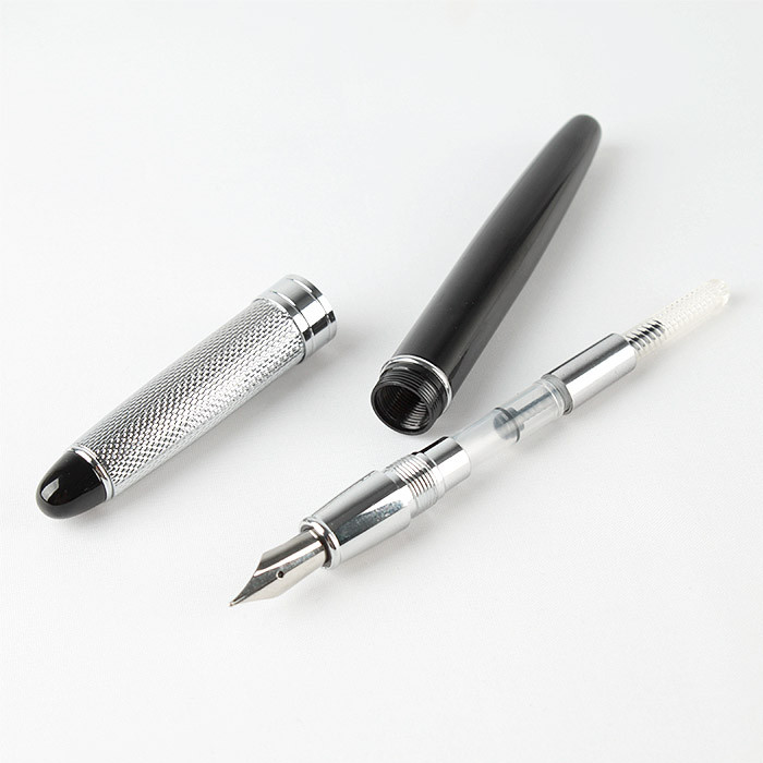 Ручка перьевая подарочная в футляре "Darvish" корпус металлический черный с серебром - фото 5 - id-p146939094