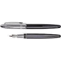 Ручка перьевая подарочная в футляре "Darvish" корпус металлический черный с серебром