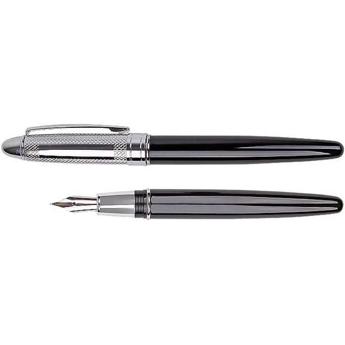 Ручка перьевая подарочная в футляре "Darvish" корпус металлический черный с серебром - фото 1 - id-p146939094