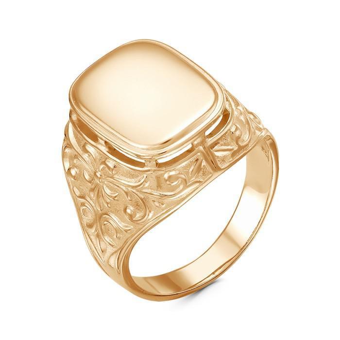 Кольцо мужское "Перстень" с вензелем, позолота, 19,5 размер - фото 1 - id-p146159486