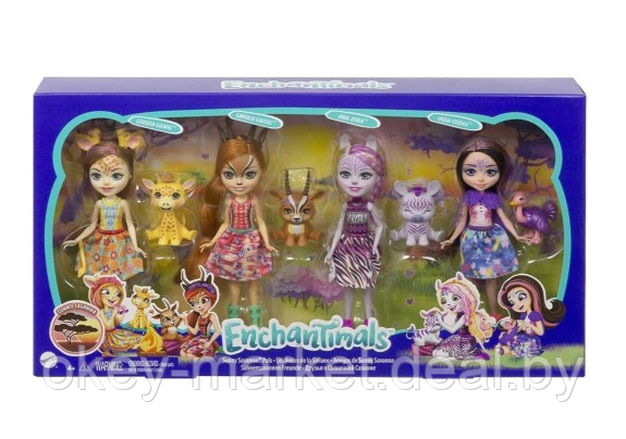 Игровой набор Mattel 4 куклы Enchantimals Друзья в солнечной саванне - фото 2 - id-p146946235
