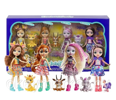 Игровой набор Mattel 4 куклы Enchantimals Друзья в солнечной саванне GYN57, фото 3