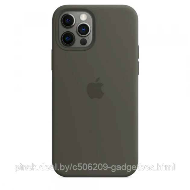 Чехол Silicone Case для Apple iPhone 12 Pro Max, #34 Dark olive (Темно-оливковый) - фото 1 - id-p130058639