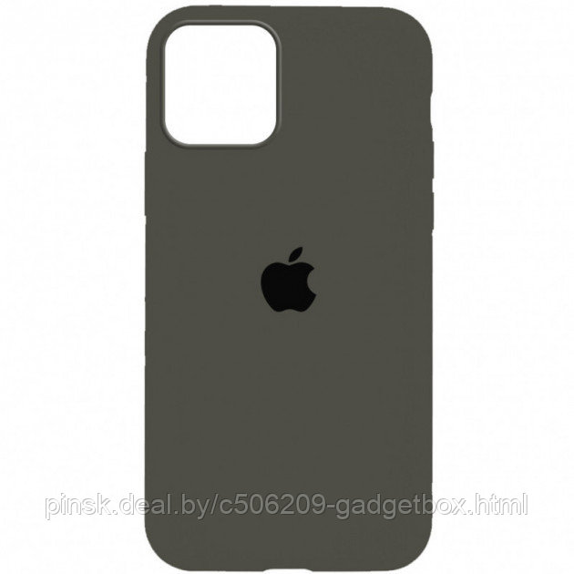 Чехол Silicone Case для Apple iPhone 12 Pro Max, #34 Dark olive (Темно-оливковый) - фото 2 - id-p130058639