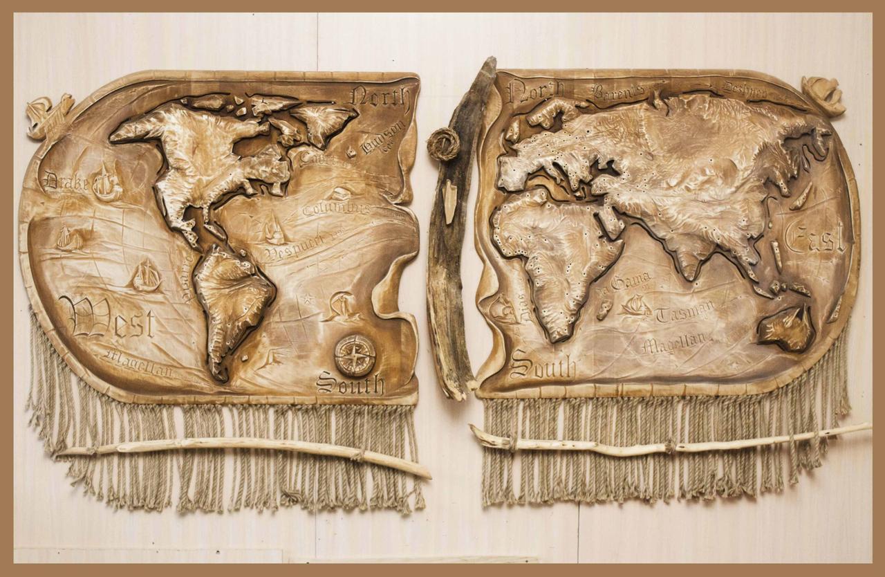 Декоратвное панно  "Карта мира"