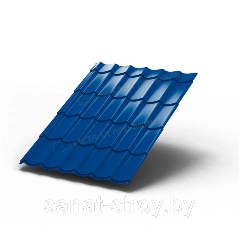 Металлочерепица МП Монтеррей (ПЭ-01-5005-0.4) RAL 5005 Синий насыщенный - фото 1 - id-p147018431