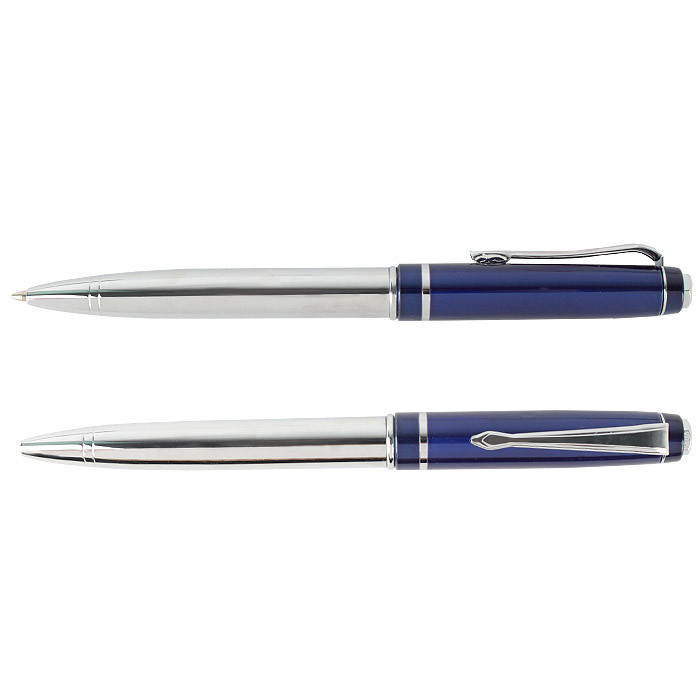 Ручка подарочная "Darvish" корпус цветной с серебром в футляре Синий