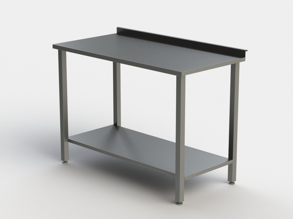 Стол 400х500х850 мм из нерж. стали, сплошная полка