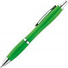 Пластиковая шариковая ручка зеленого цвета для нанесения логотипа