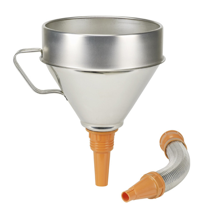 Воронка белая жесть Ø 200 мм + гибкий слив арт. 02344950