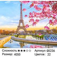 Картина по номерам 40х50 Эйфелева башня в цветах (Q5236)
