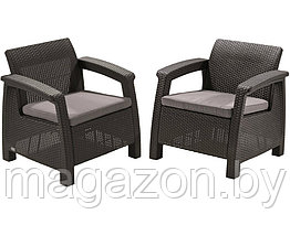 Комплект мебели Keter Corfu II Duo set, коричневый