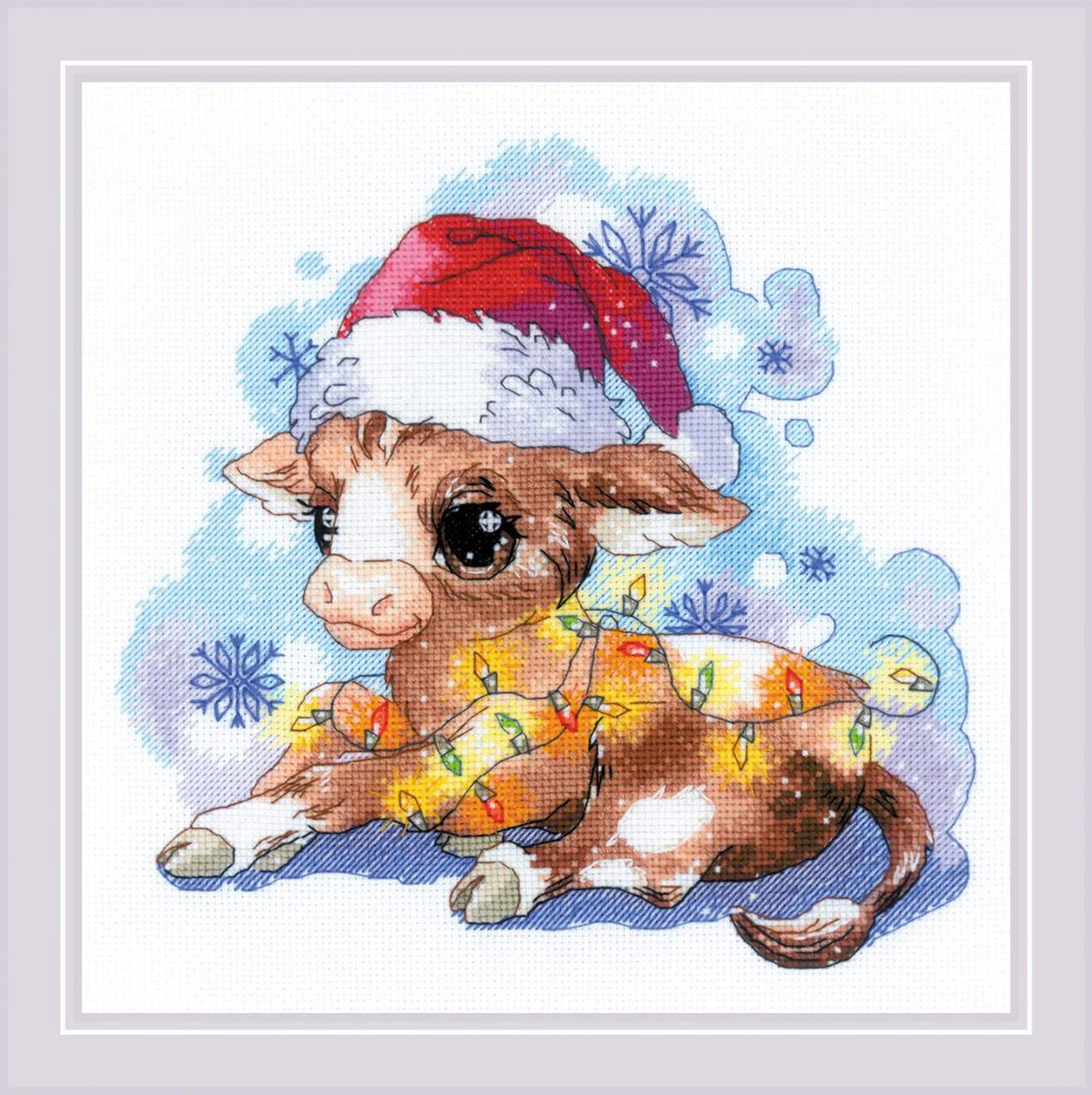 Набор для вышивания крестом «Новогодний бычок». - фото 1 - id-p147133068